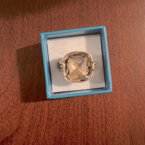 Brighton silver ring with pink stone